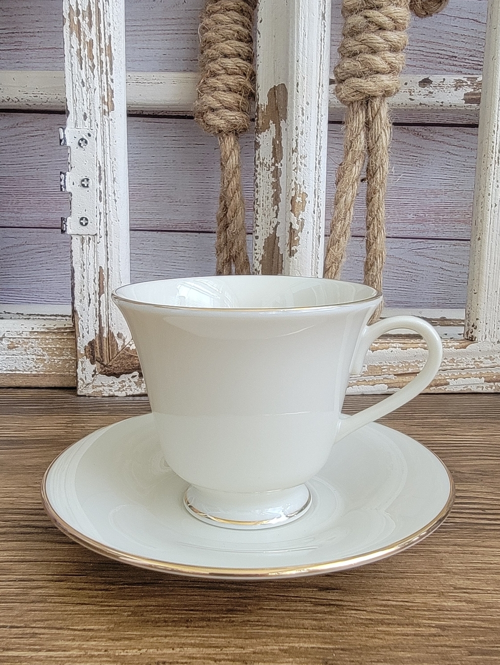 Lenox Hayworth Cosmopolitan Footed Tea Cup And Saucer Set - NWT